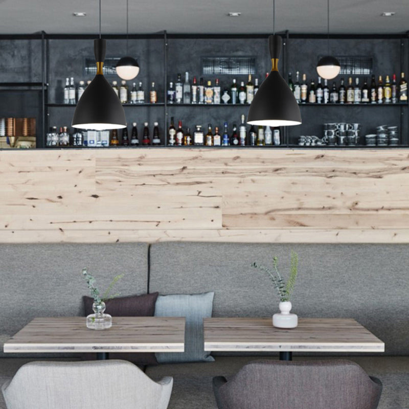 Forma de embudo de aluminio Suspension Light Study Room Café 6.5/10 pulgadas de ancho 1 Lámpara colgante contemporánea ligera