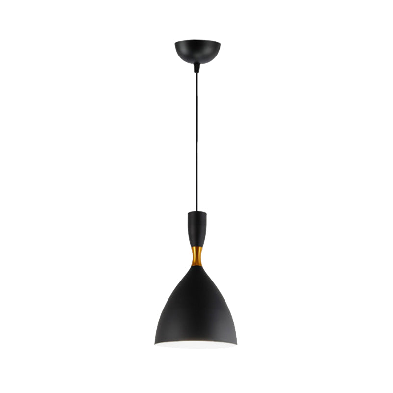 Forma de embudo de aluminio Suspension Light Study Room Café 6.5/10 pulgadas de ancho 1 Lámpara colgante contemporánea ligera