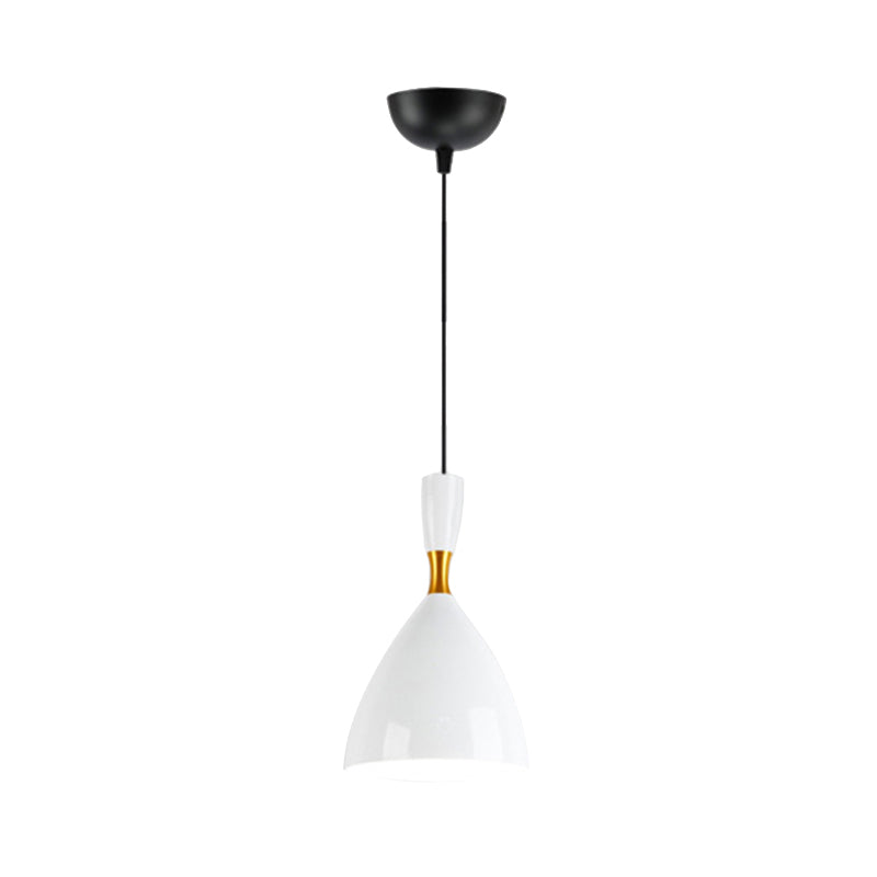 Forma de embudo de aluminio Suspension Light Study Room Café 6.5/10 pulgadas de ancho 1 Lámpara colgante contemporánea ligera