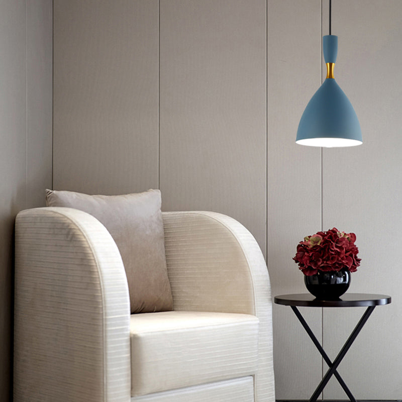 Tienda de tela de restaurantes Funro de embudo iluminación colgante de aluminio 1 cabezal Macaron loft Suspension Light