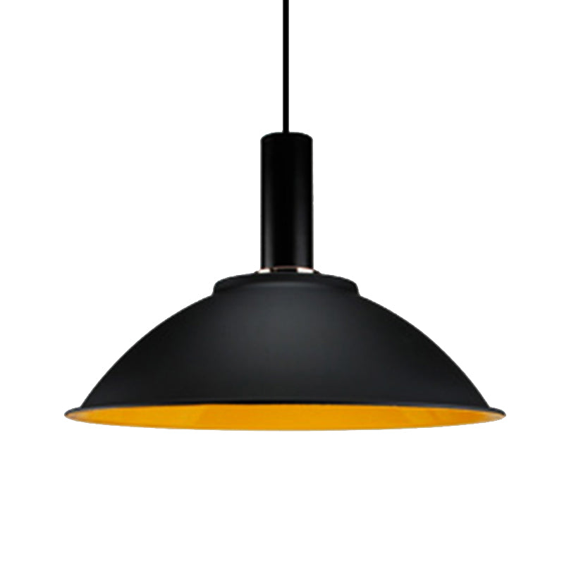 Luz de colgante contemporáneo de tazón 11 "/14" de ancho 1 bombilla aluminio colgante luz para fábrica de galería