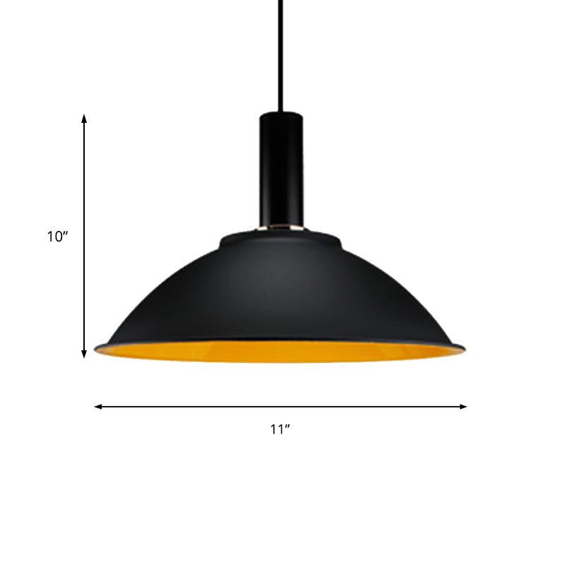 Luz de colgante contemporáneo de tazón 11 "/14" de ancho 1 bombilla aluminio colgante luz para fábrica de galería