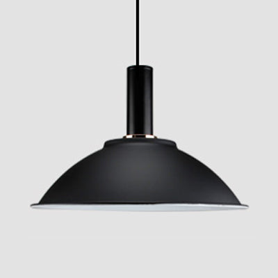 Luz de colgante contemporáneo de tazón 11 "/14" de ancho 1 bombilla aluminio colgante luz para fábrica de galería