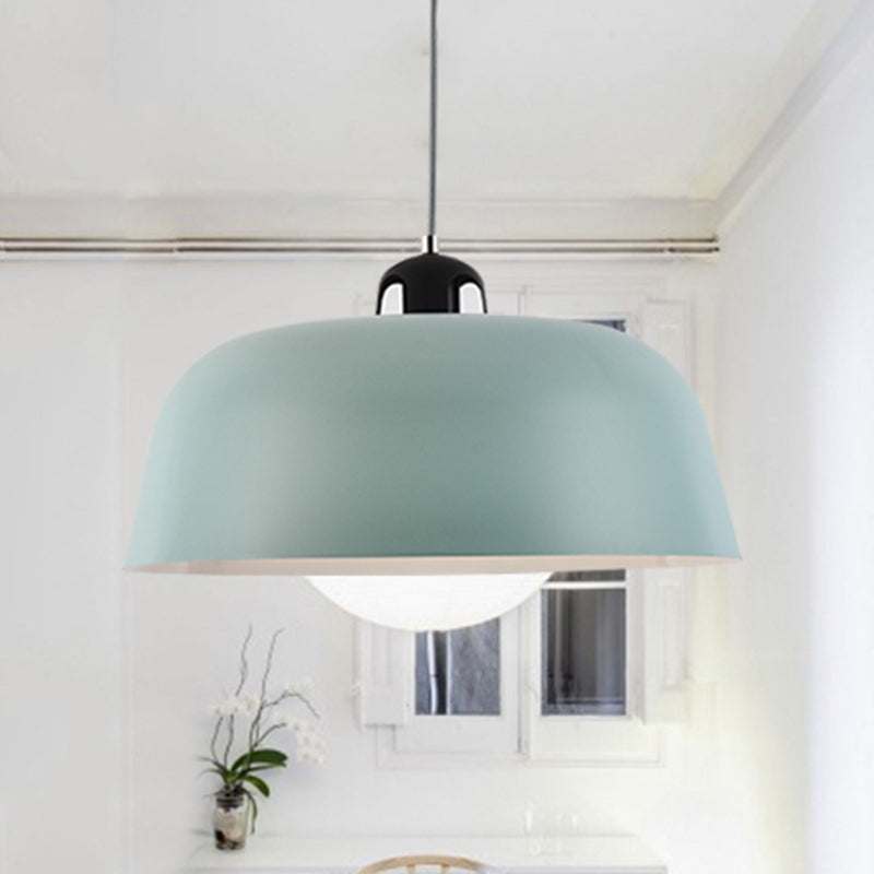 Makkaron -Scheunenform hängende Anhänger Leicht 1 leichte Metall Deckenlampe in Blau/Grün/Gelb/Rosa für Pflegezimmer Badezimmer