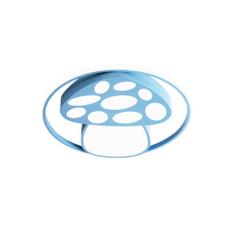 Cute Mushroom Flush Mount Light Cartoon Acrylic Metal Ceiling Lamp for Kindergarten