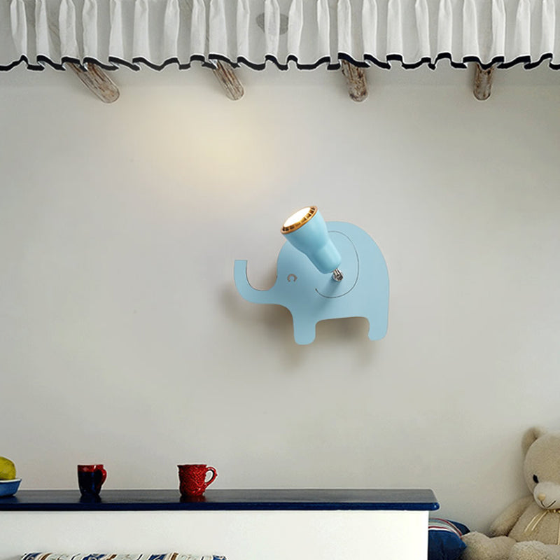Nordic Horn Shape Wall Sconce 1 Head Metal LED Wall Light with Animal for Game Room