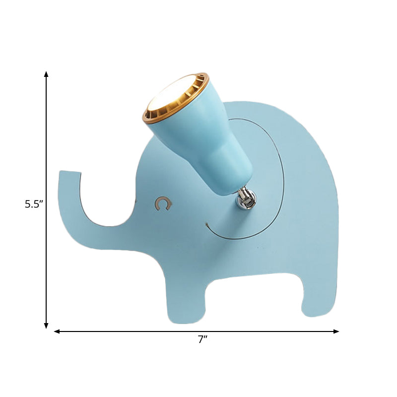 Nordic Horn Shape Wall Sconce 1 Head Metal LED Wall Light with Animal for Game Room