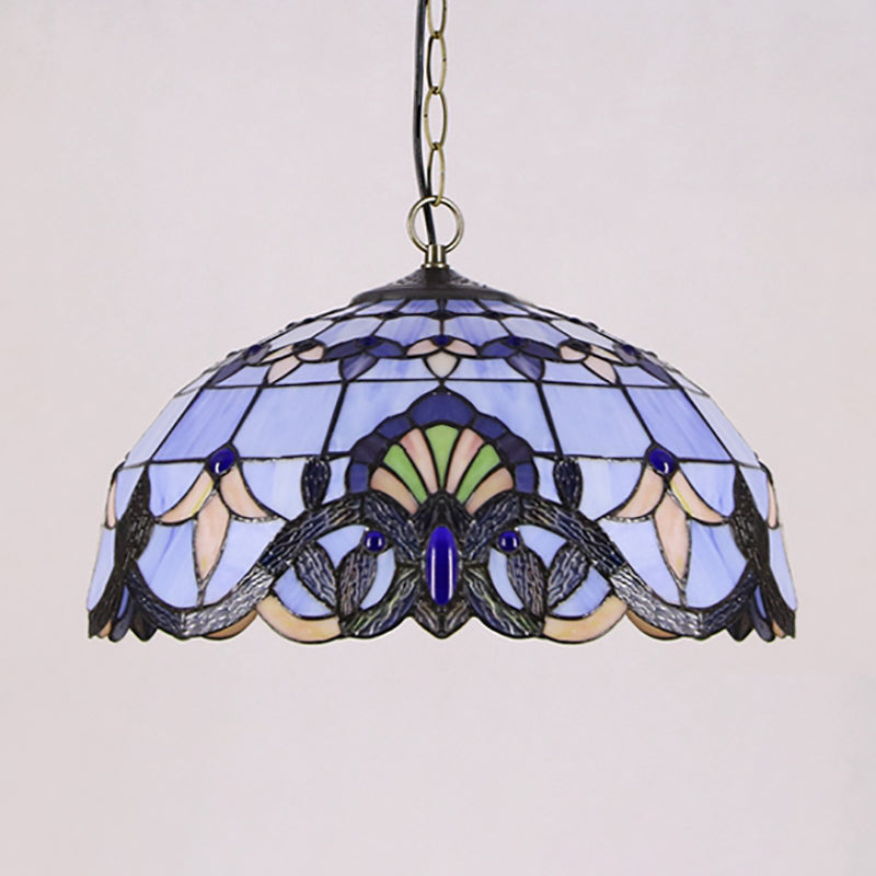 Kuppel Schatten Anhänger Beleuchtungskörper Victorian Buntglas Einer Licht Deckenleuchte