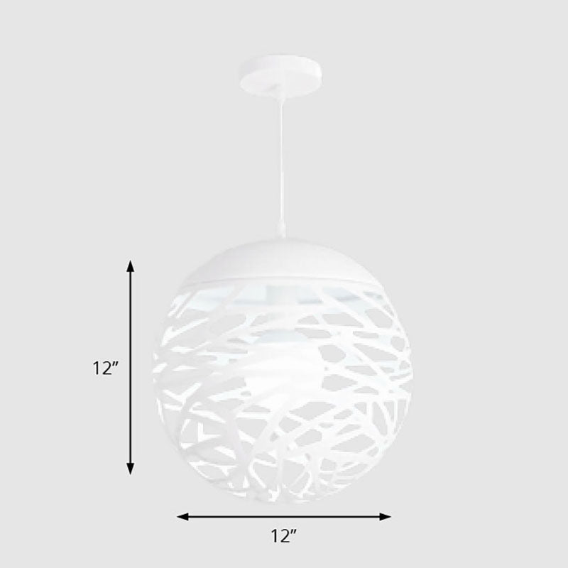 Luz de comedor de luz colgante de globo hueco metálico 1 Luz de colgante contemporáneo de luz