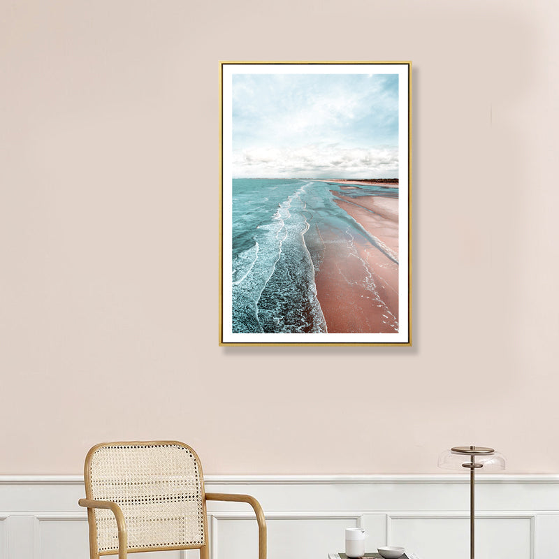 Beach Canvas Tropical Tranquil Seascape Wall Art Print in Green, Multiple Sizes Available