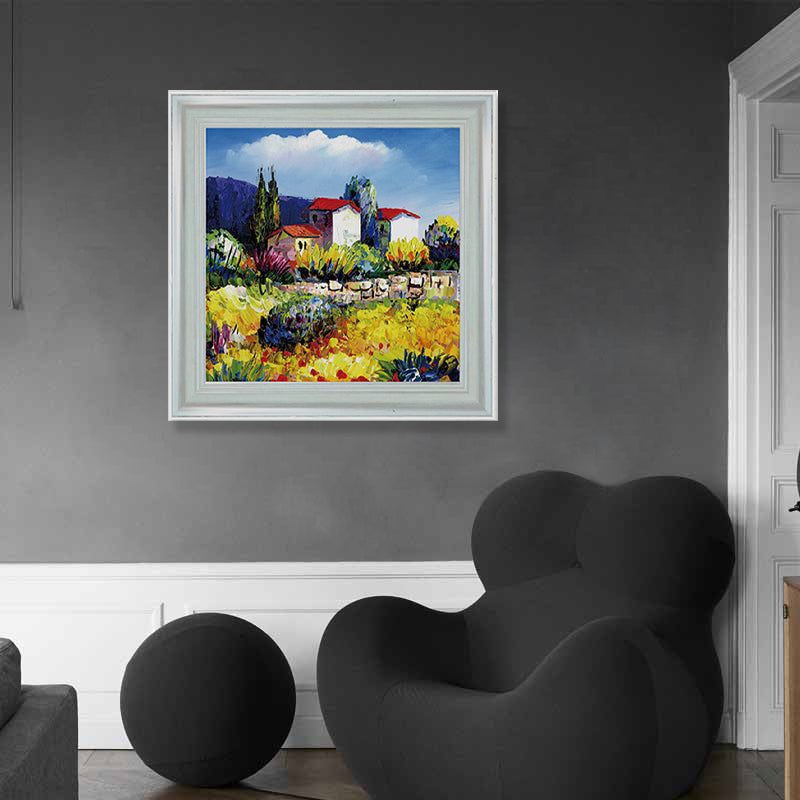Sanfte Farben, ländliche, gewickelte Leinwandgemälde, Berglandschaft, Wanddekoration für die Küche