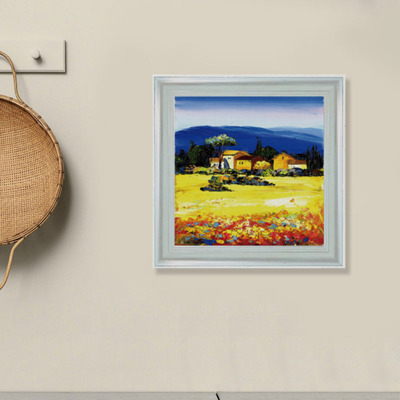 Soft Color Rural Wrapped Canvas Paintings Mountain Country View Wall Decor for Kitchen