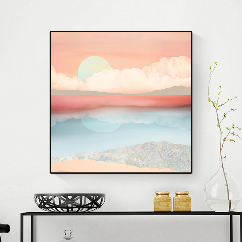 Toile imprimée de paysage de lever du soleil, couleur Pastel, décoration murale de Style artistique pour enfants, pour Studio