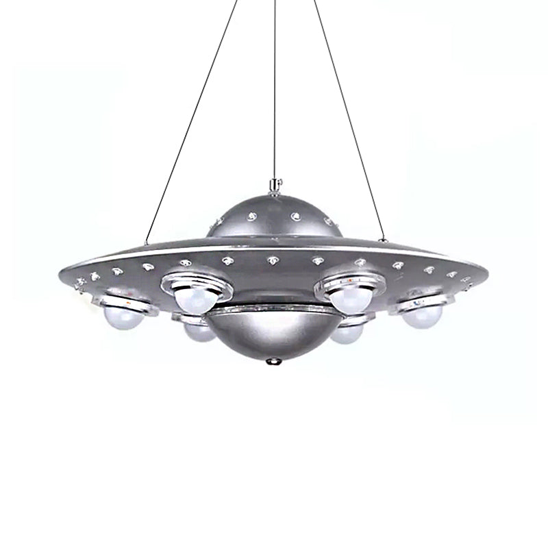 PENSANT METAL UFO LUMIÈRE DE SIX LUMIRES SUSPENSION CRÉATION