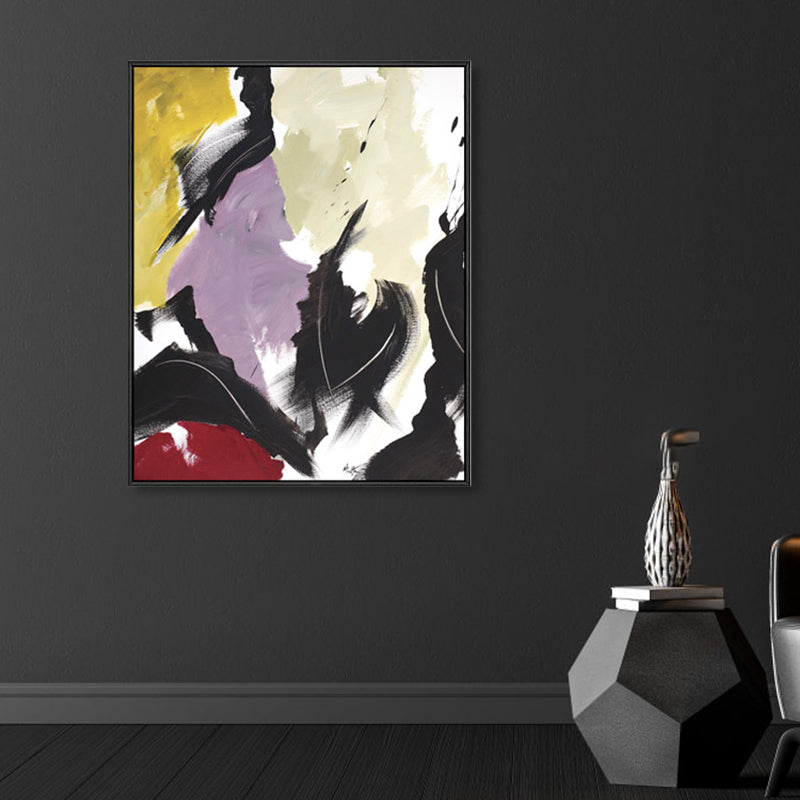Lichte kleur penseelstreek muur decor abstracte moderne kunst getextureerde canvas print voor lobby
