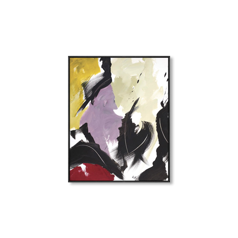 Lichte kleur penseelstreek muur decor abstracte moderne kunst getextureerde canvas print voor lobby