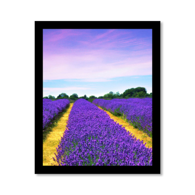 Toile murale imprimée de paysage de champ de lavande, décoration murale de couleur foncée pour chambre