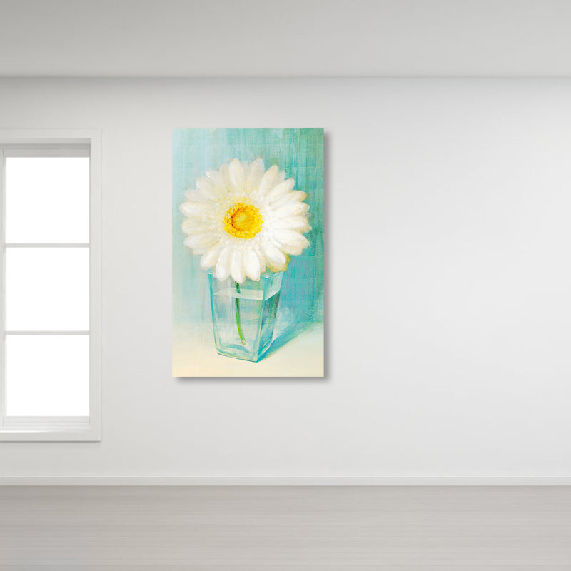 Light Color Floral Design Canvas Textured Wall Art Print for Living Room, Multiple Size