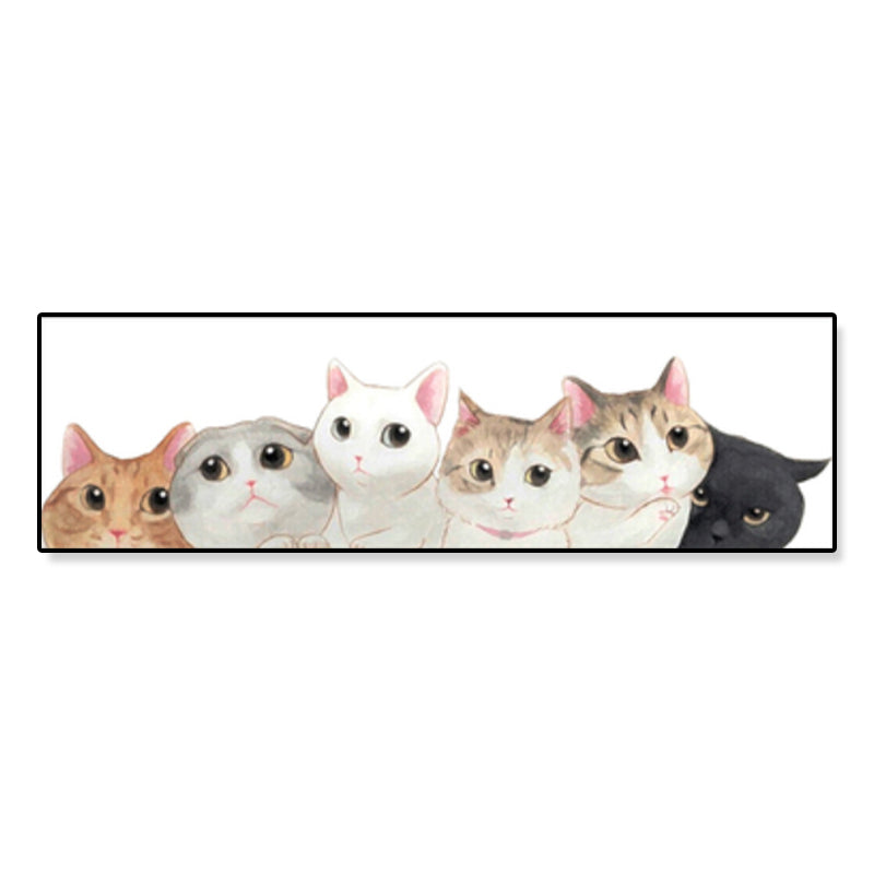 Light Color Kids Style Painting Various Cat Print Wrapped Canvas for Girls Bedroom