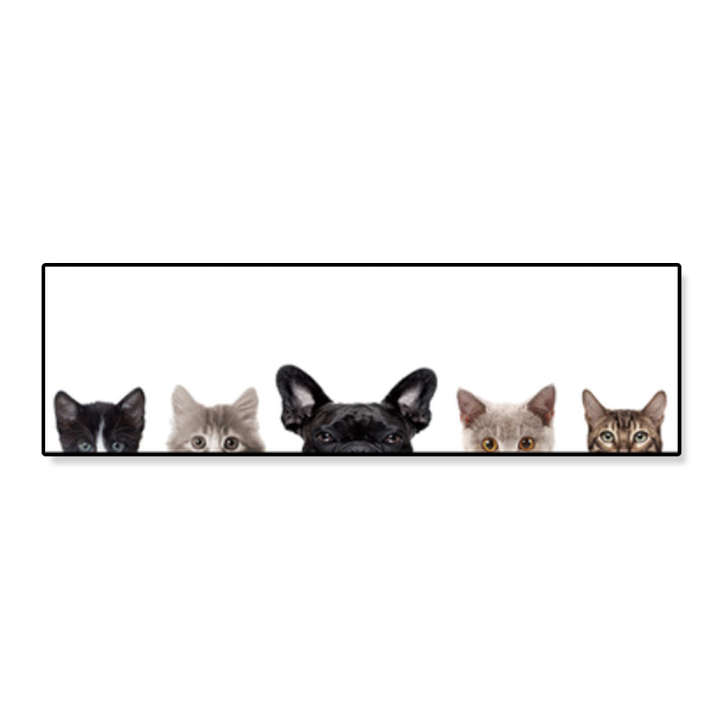 Children's Art Domestic Pets Canvas Print Photo Animal Wall Decor in Pastel Color