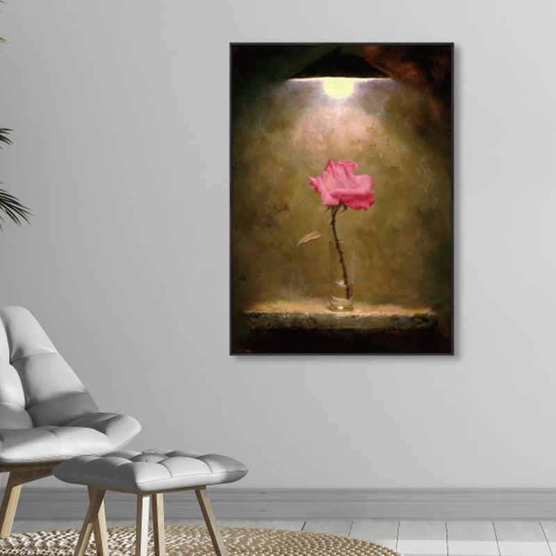 Flower Blossom Canvas Print Textured Countryside Living Room Wall Art in Soft Color