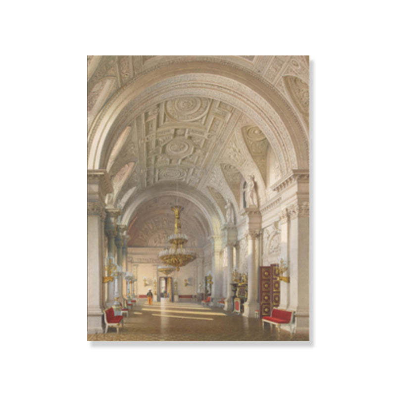 Long Arched Gallery Wall Art Decor Living Room Architecture Canvas Print in Brown