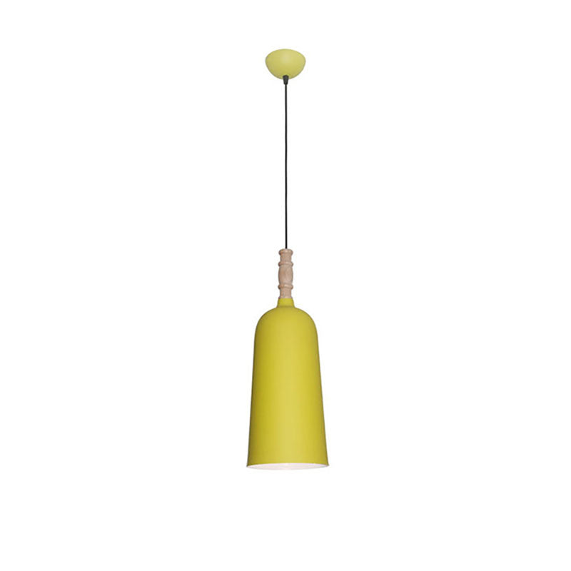 1 Luz de colgante en forma de campana de luz lámpara de colgante de metal elegante para la librería de café
