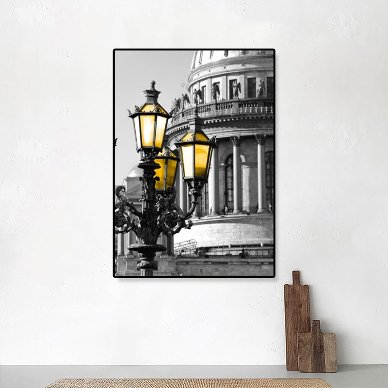 Cathedral Scene Wrapped Canvas Modern Famous Architecture Wall Decor in Pastel Color