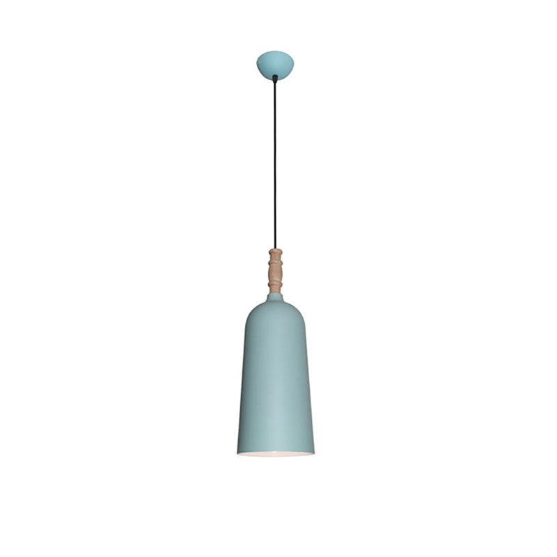 1 Luz de colgante en forma de campana de luz lámpara de colgante de metal elegante para la librería de café