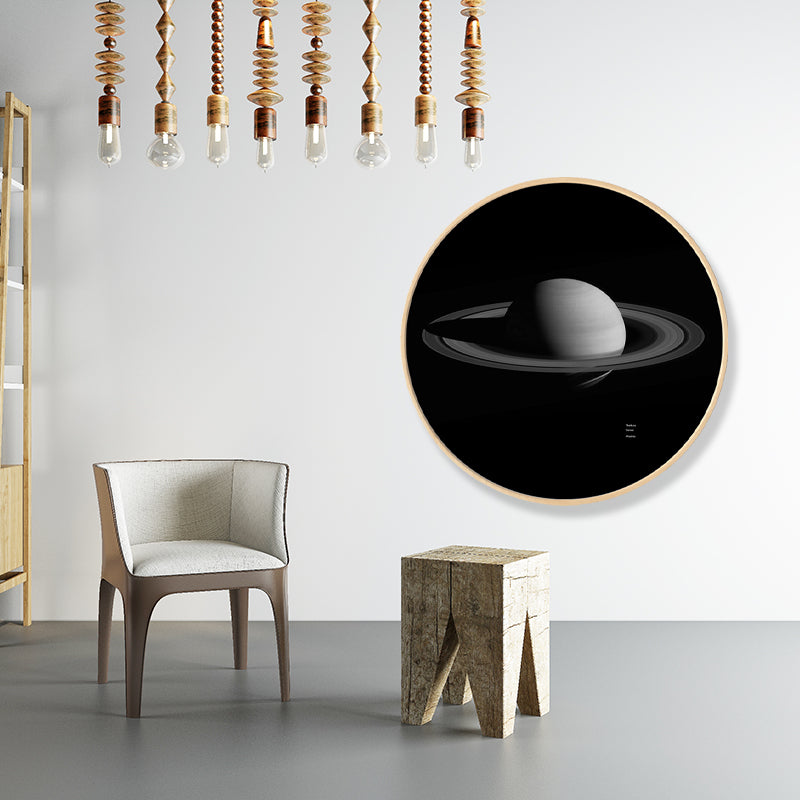 Dark Space Planet Canvas Print Textured Science Fiction Boys Bedroom Wall Art Decor