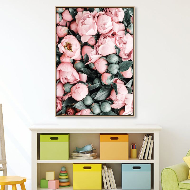 Beautiful Peony Buds Canvas Wall Art for Girls Bedroom, Pink, Multiple Sizes Available