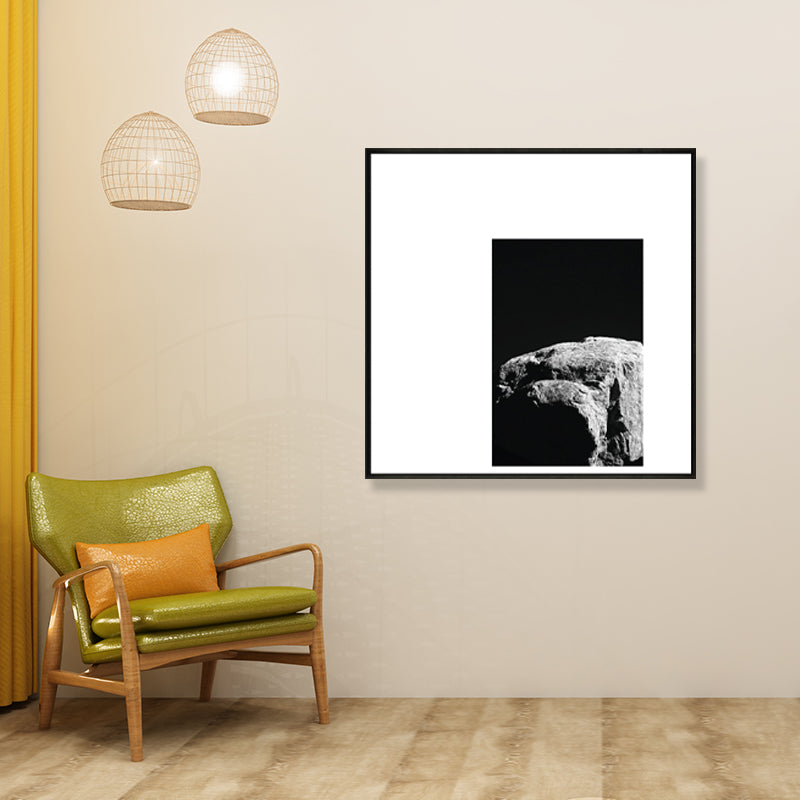 Minimalism Photograph Rocks Wall Art Decor Sitting Room Canvas Print in Dark Color