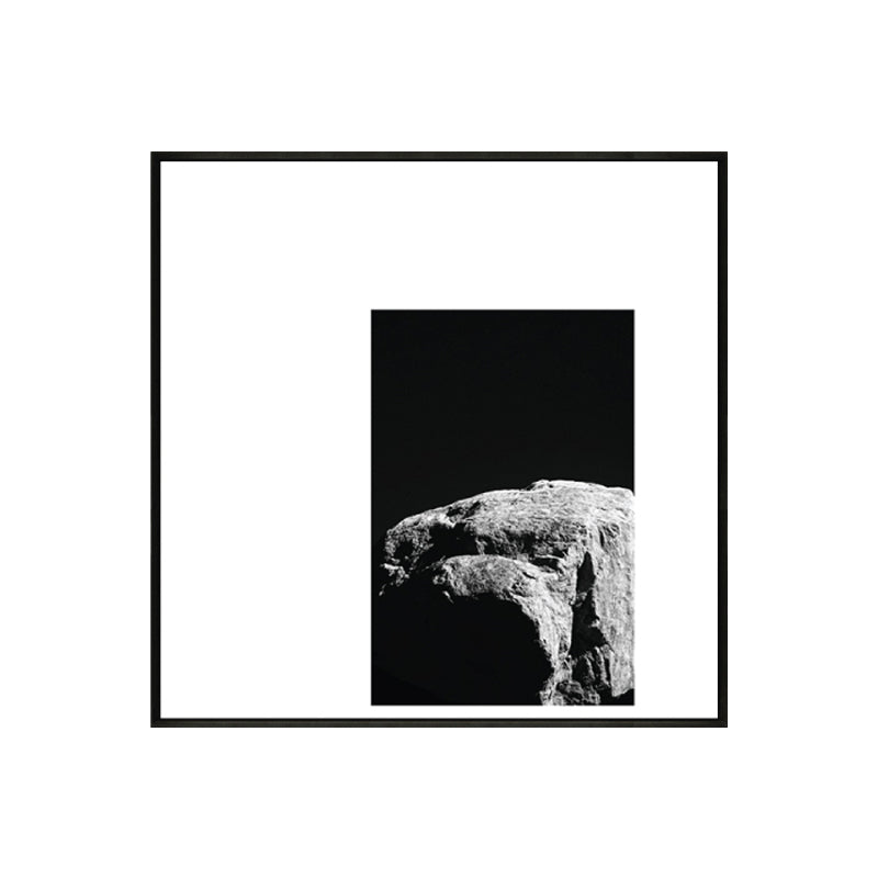 Minimalism Photograph Rocks Wall Art Decor Sitting Room Canvas Print in Dark Color