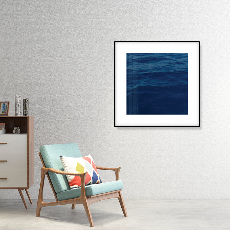 Seascape Ocean Water Wall Art Tropics Textured Canvas in Blue for House Interior