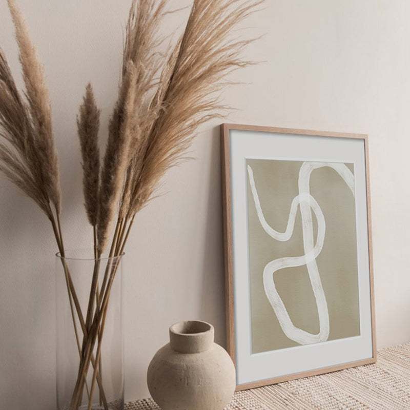 Brush Stroke Canvas Art Scandinavian Style Abstract Wall Decor in Soft Color for Home