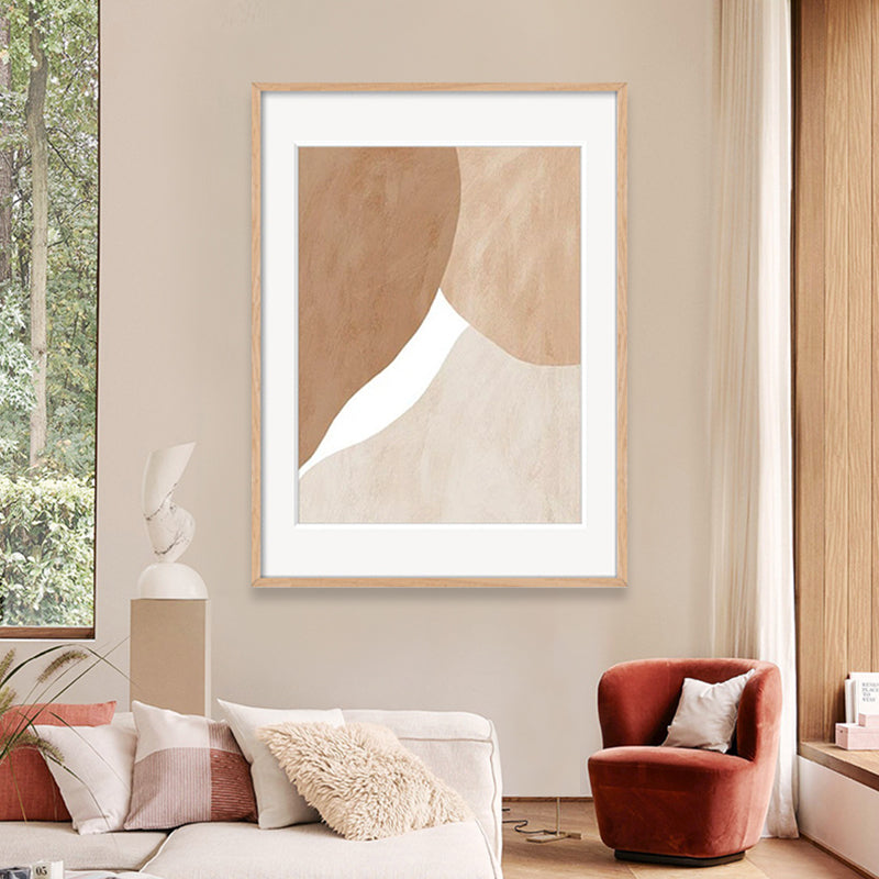 Brush Stroke Canvas Art Scandinavian Style Abstract Wall Decor in Soft Color for Home