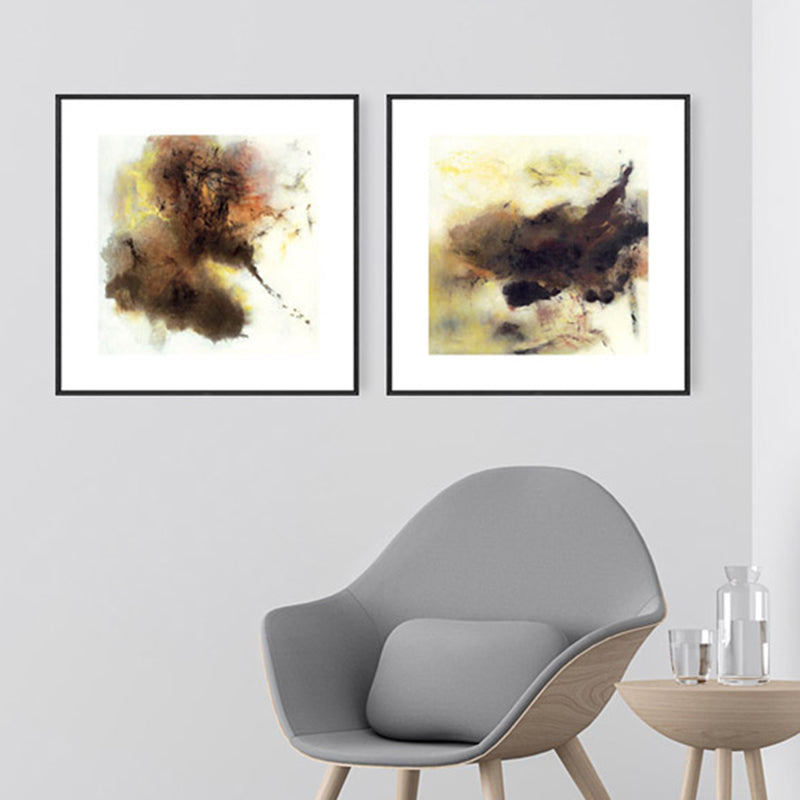 Hedendaagse kunst abstracte muur decor canvas getextureerde donkere kleur schilderij voor keuken