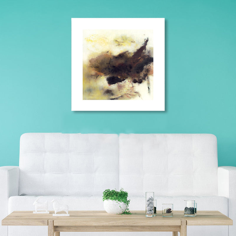 Contemporary Art Abstract Wall Decor Canvas Textured Dark Color Painting for Kitchen