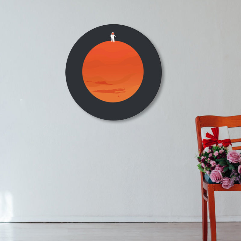 Astronaut and Moon Wall Art Decor Living Room Universe Canvas Print in Pastel Color