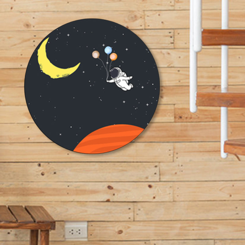Astronaut and Moon Wall Art Decor Living Room Universe Canvas Print in Pastel Color