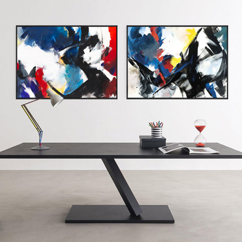Penseelstreekpatroon canvas print hedendaagse kunst abstracte muur decor in pastelkleur