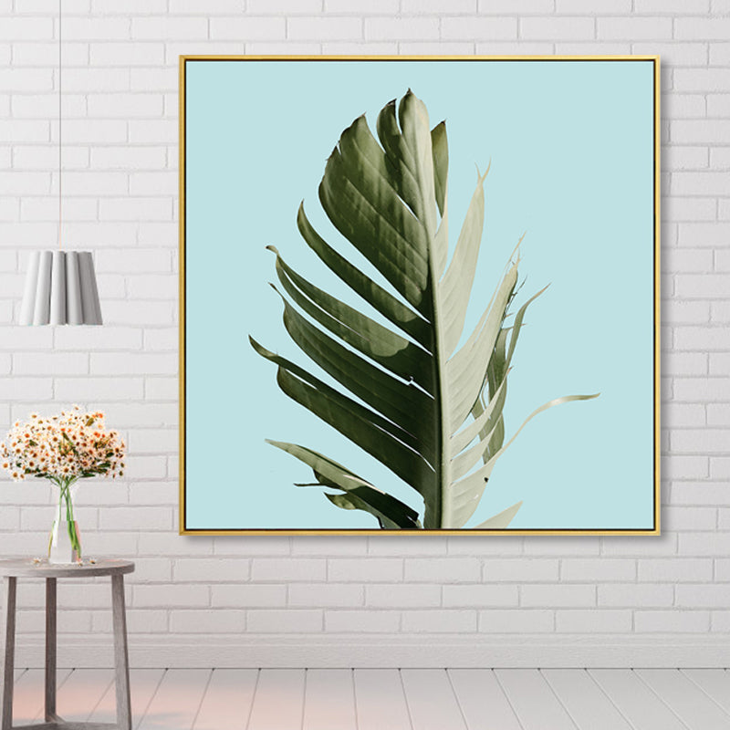 Banana Leaf Canvas Tropics Aesthetics Botanics Wall Art Print in Green for Bedroom