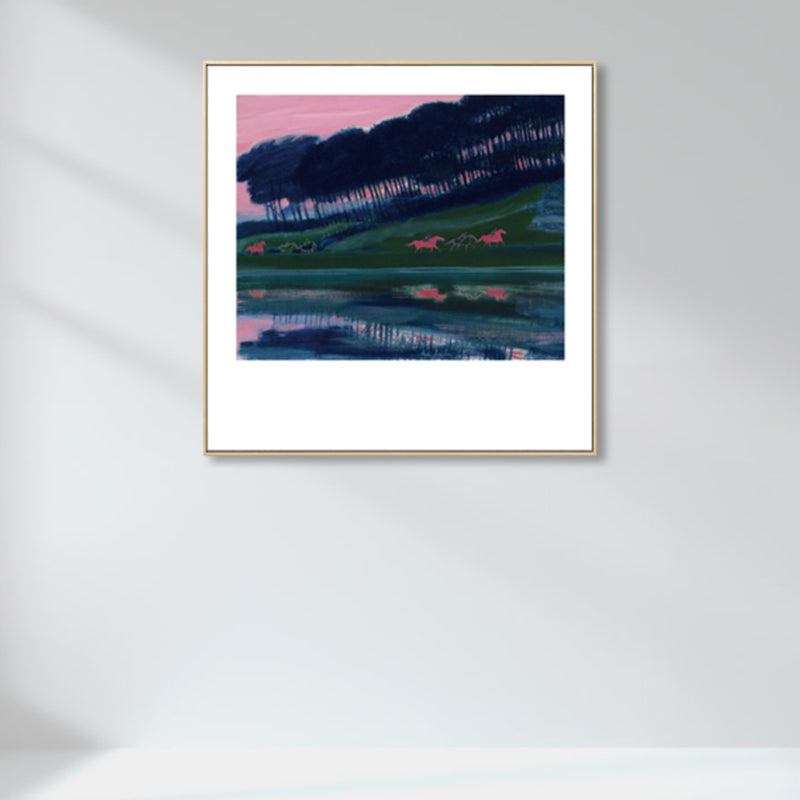 Modern schilderij paardenkuddes canvas print lichte kleur getextureerde muur kunst decor voor thuis