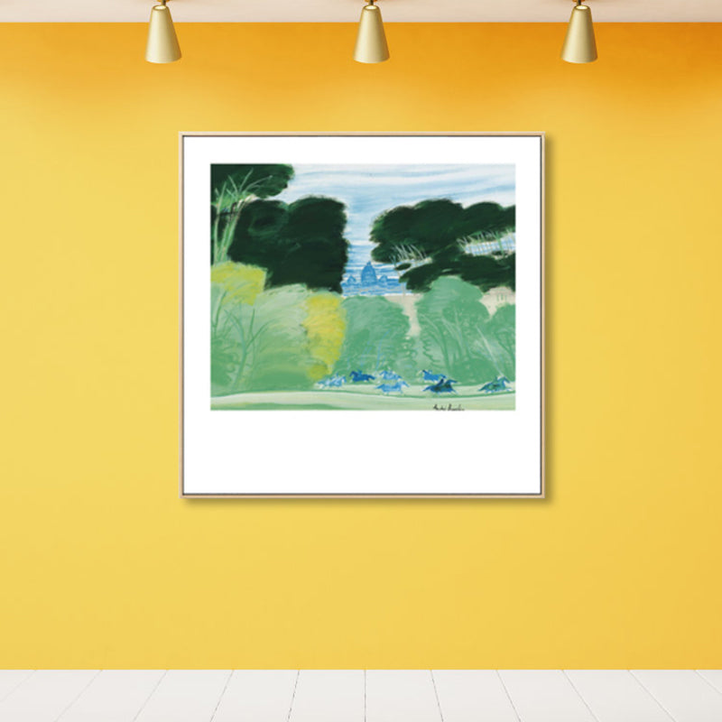 Modern schilderij paardenkuddes canvas print lichte kleur getextureerde muur kunst decor voor thuis