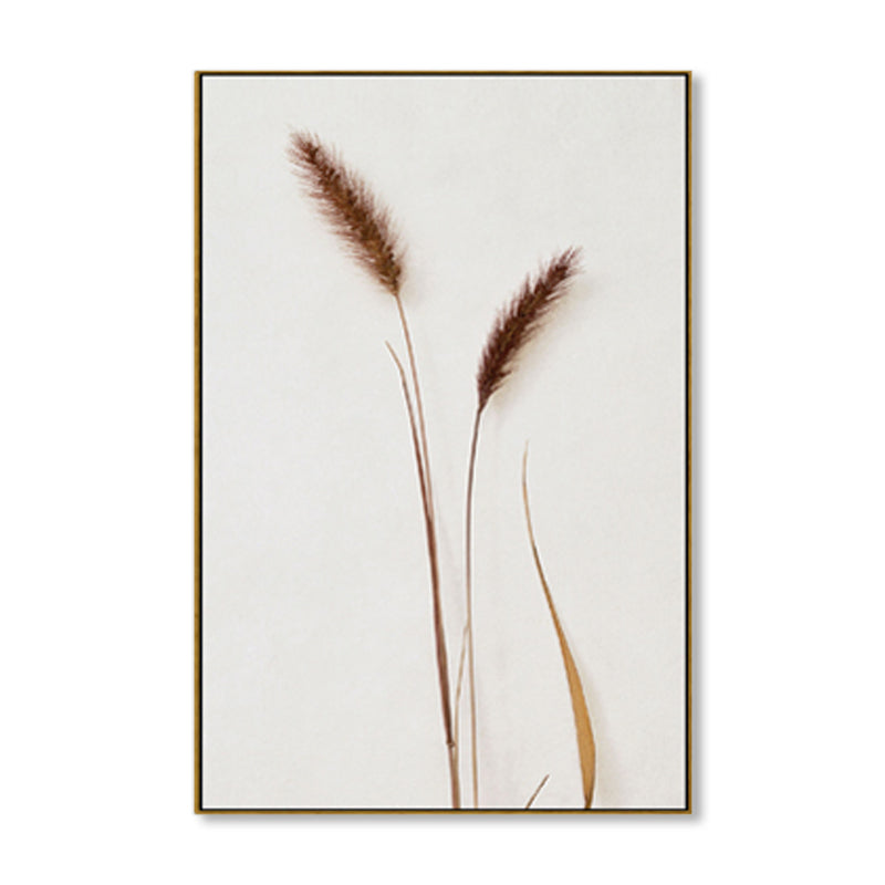 Botanische Leinwandkunst im rustikalen Stil, helle Farbe, strukturierte Wanddekoration für das Esszimmer