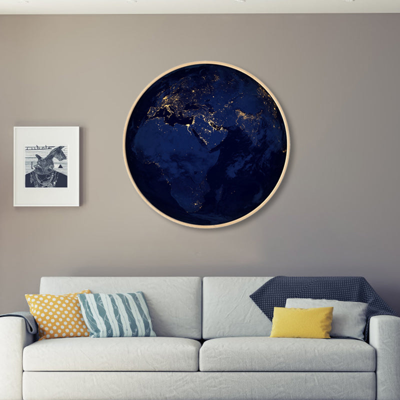 Photographic Earth Surface Wall Art for Kids Bedroom, Dark Color, Multiple Sizes