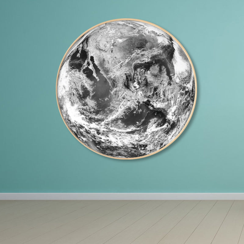 Photographic Earth Surface Wall Art for Kids Bedroom, Dark Color, Multiple Sizes