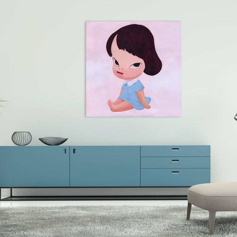 Pastel Illustration Baby Canvas Wall Art Figure Portrait Kids Textured Wall Decor