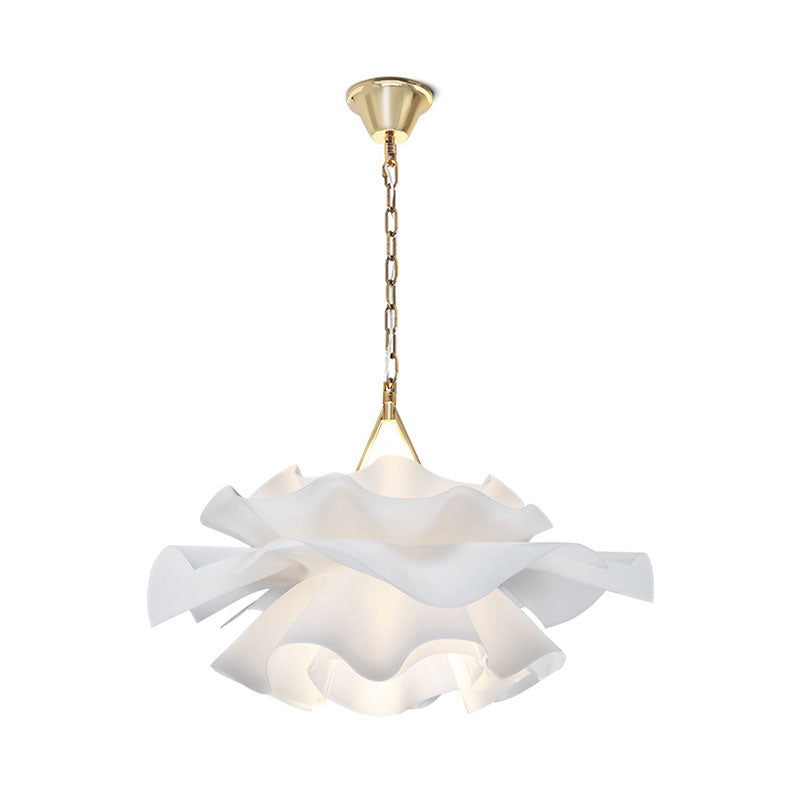 Modern Stylish Flower Suspension Light Single Head Acrylic Pendant Light in White for Bedroom