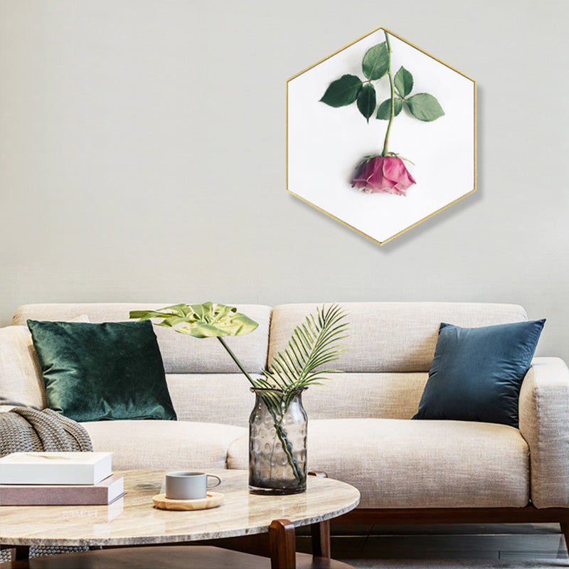 Fotodruck, Rosenblüten-Leinwand, helle Farbe, skandinavische Wanddekoration für Wohnzimmer